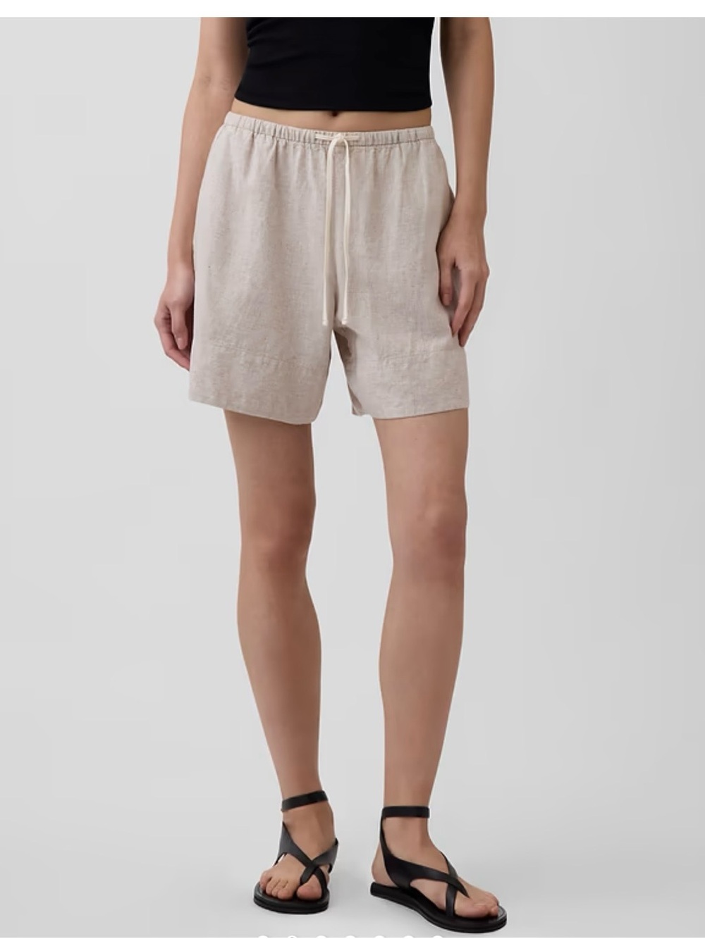 GAP Light Beige Linen-Blend Drawstring Women’s Shorts